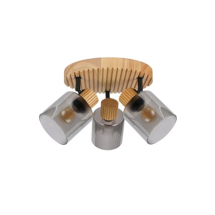Brilagi - HYGGE Spotlight 3xE14/15W/230V Wood/Smoked