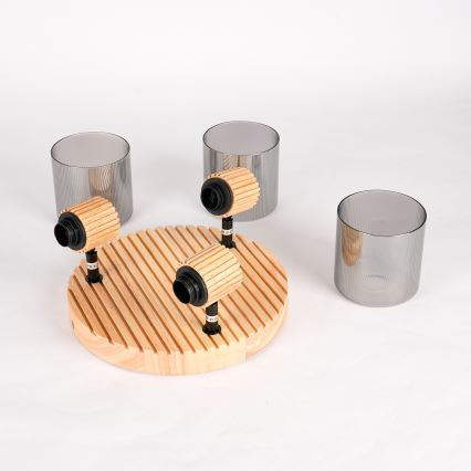 Brilagi - HYGGE Spotlight 3xE14/15W/230V Wood/Smoked