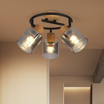 Brilagi - HYGGE Spotlight 3xE14/15W/230V wood/smoky