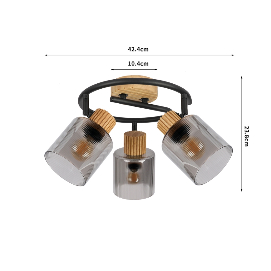 Brilagi - HYGGE Spotlight 3xE14/15W/230V wood/smoky