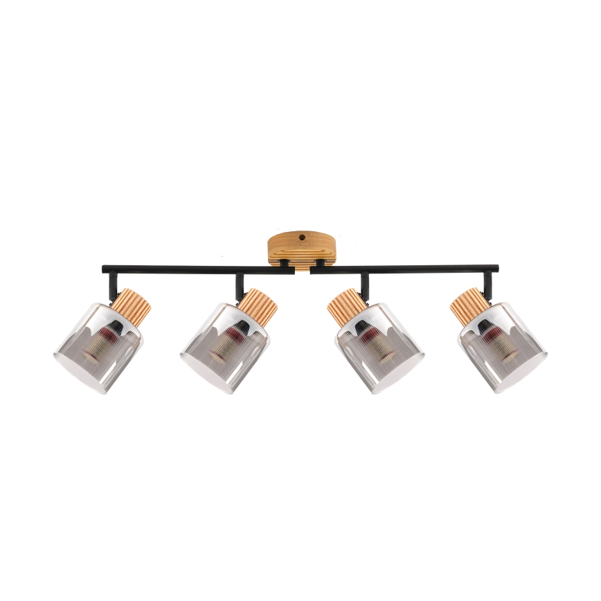 Brilagi - HYGGE Spotlight 4x E14/15W/230V, Wood/Smoked