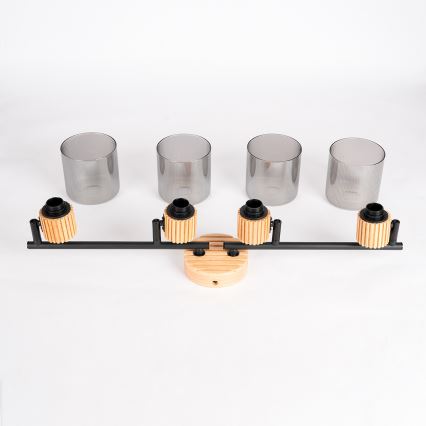 Brilagi - HYGGE Spotlight 4x E14/15W/230V, Wood/Smoked