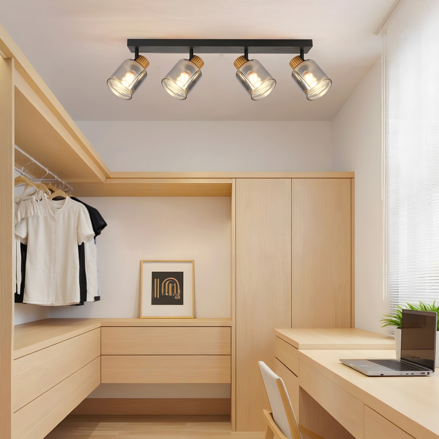 Brilagi - HYGGE Spotlight 4xE14/15W/230V Black/Smoked