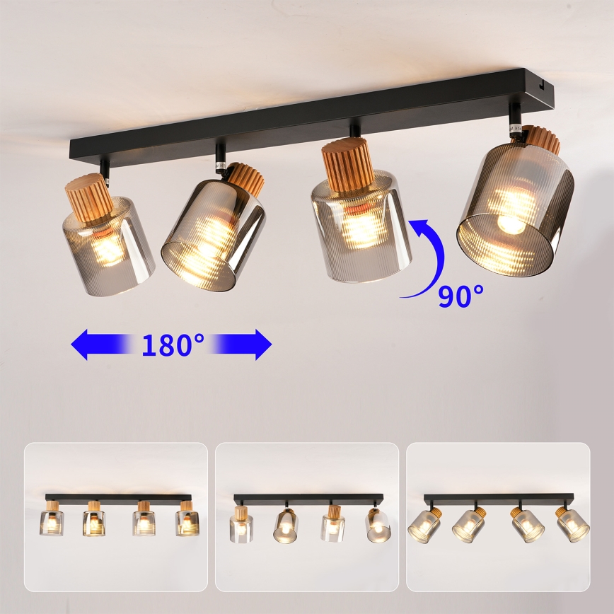 Brilagi - HYGGE Spotlight 4xE14/15W/230V Black/Smoked