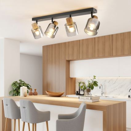 Brilagi - HYGGE Spotlight 4xE14/15W/230V Black/Smoked