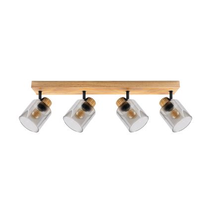 Brilagi - HYGGE Spotlight 4xE14/15W/230V Rubberwood/Smoked