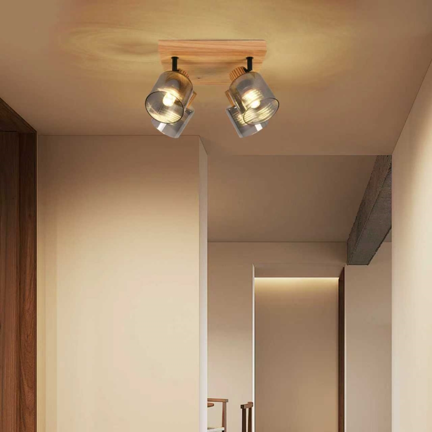 Brilagi - HYGGE Spotlight 4xE14/15W/230V Rubberwood/Smoked