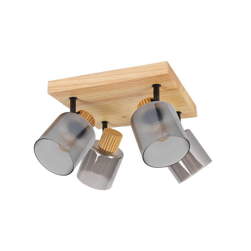 Brilagi - HYGGE Spotlight 4xE14/15W/230V Rubberwood/Smoked
