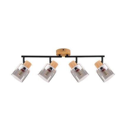 Brilagi - HYGGE Spotlight 4xE14/15W/230V Rubberwood/Smoky