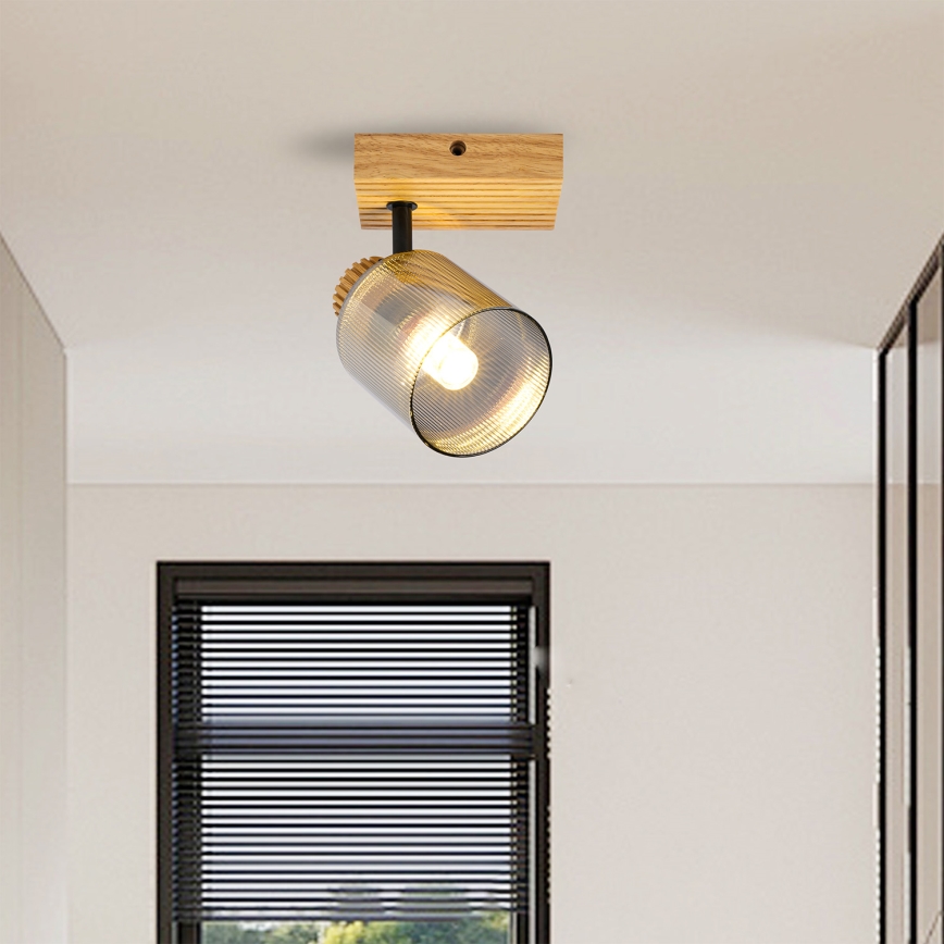 Brilagi - HYGGE Wall-mounted Spotlight 1xE14/15W/230V Wood/Smoked