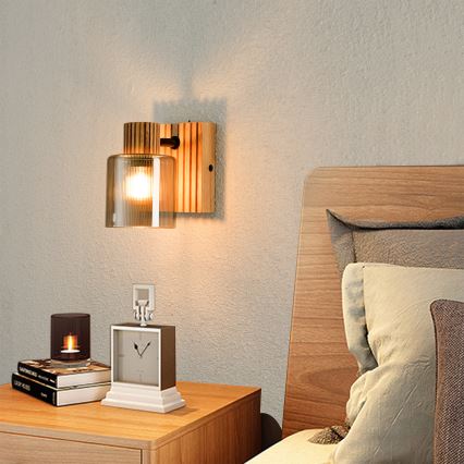 Brilagi - HYGGE Wall-mounted Spotlight 1xE14/15W/230V Wood/Smoked