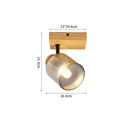 Brilagi - HYGGE Wall-mounted Spotlight 1xE14/15W/230V Wood/Smoked