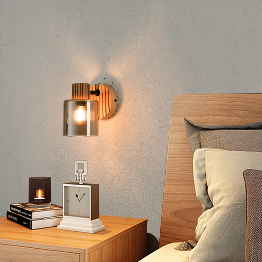 Brilagi - HYGGE Wall Spotlight 1xE14/15W/230V Wood/Smoked