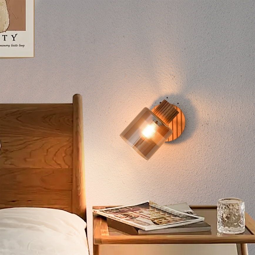 Brilagi - HYGGE Wall Spotlight 1xE14/15W/230V Wood/Smoked