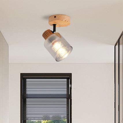 Brilagi - HYGGE Wall Spotlight 1xE14/15W/230V Wood/Smoked