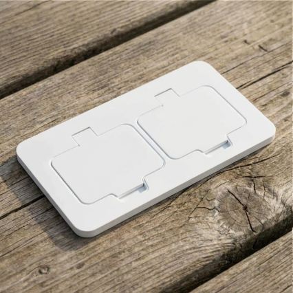 BRILAGI - INBOX IP55 Built-in Kitchen Double Socket, White, Rectangular