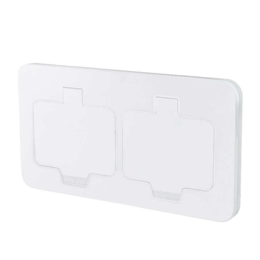 BRILAGI - INBOX IP55 Built-in Kitchen Double Socket, White, Rectangular