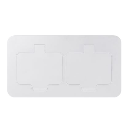 BRILAGI - INBOX IP55 Built-in Kitchen Double Socket, White, Rectangular