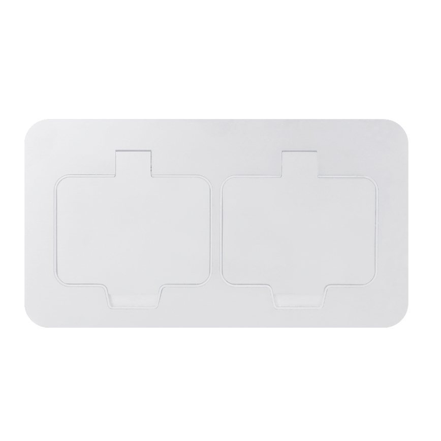 BRILAGI - INBOX IP55 Built-in Kitchen Double Socket, White, Rectangular