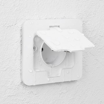 BRILAGI - INBOX IP55 Built-in Kitchen Outlet, White, Rectangular