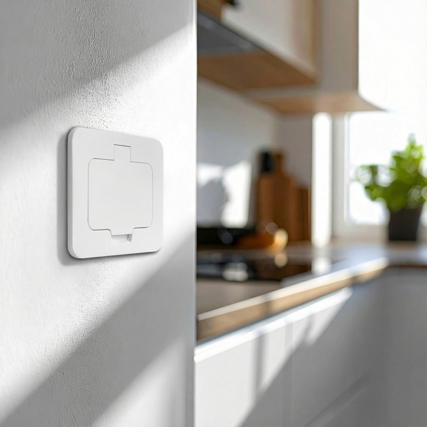 BRILAGI - INBOX IP55 Built-in Kitchen Outlet, White, Rectangular