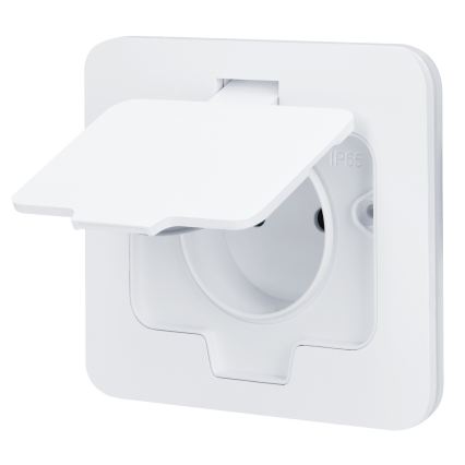 BRILAGI - INBOX IP55 Built-in Kitchen Outlet, White, Rectangular