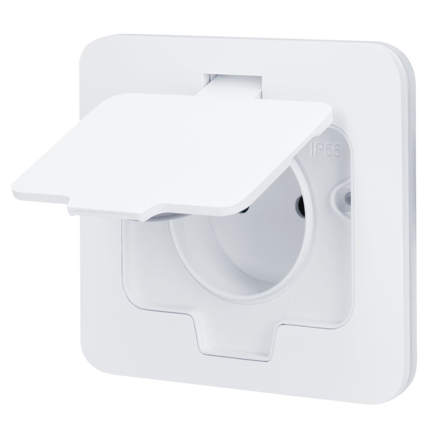 BRILAGI - INBOX IP55 Built-in Kitchen Outlet, White, Rectangular