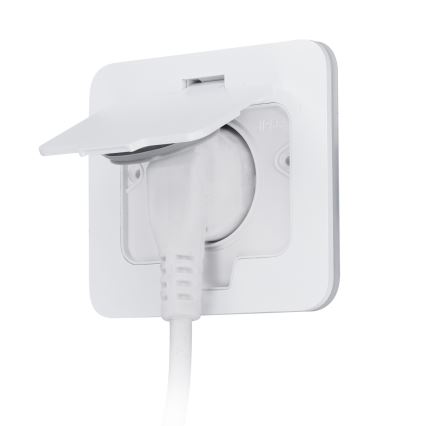 BRILAGI - INBOX IP55 Built-in Kitchen Outlet, White, Rectangular