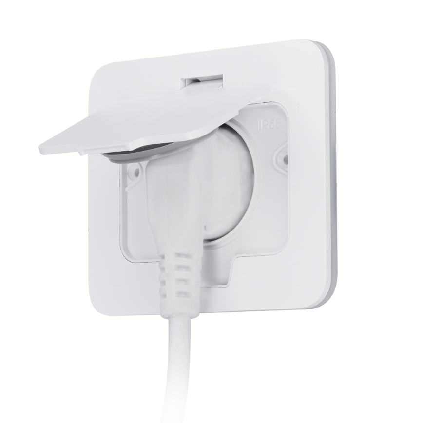 BRILAGI - INBOX IP55 Built-in Kitchen Outlet, White, Rectangular