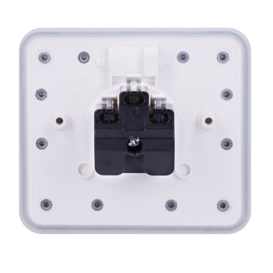 BRILAGI - INBOX IP55 Built-in Kitchen Outlet, White, Rectangular
