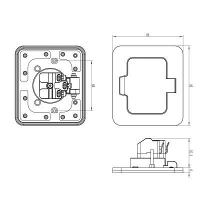 BRILAGI - INBOX IP55 Built-in Kitchen Outlet, White, Rectangular