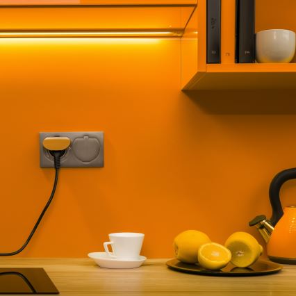 BRILAGI - INBOX IP55 Rectangular Built-in Kitchen Double Socket, Silver