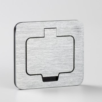 BRILAGI - INBOX Recessed Kitchen Outlet IP55, Matte Chrome, Rectangular