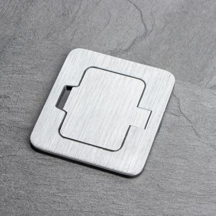 BRILAGI - INBOX Recessed Kitchen Outlet IP55, Matte Chrome, Rectangular