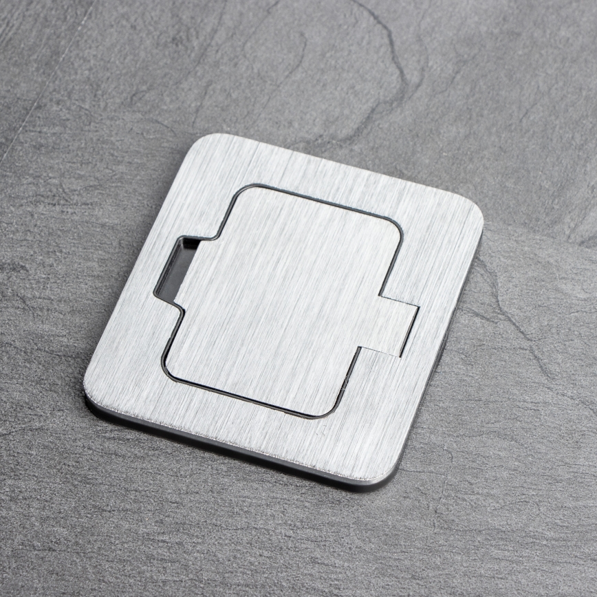 BRILAGI - INBOX Recessed Kitchen Outlet IP55, Matte Chrome, Rectangular