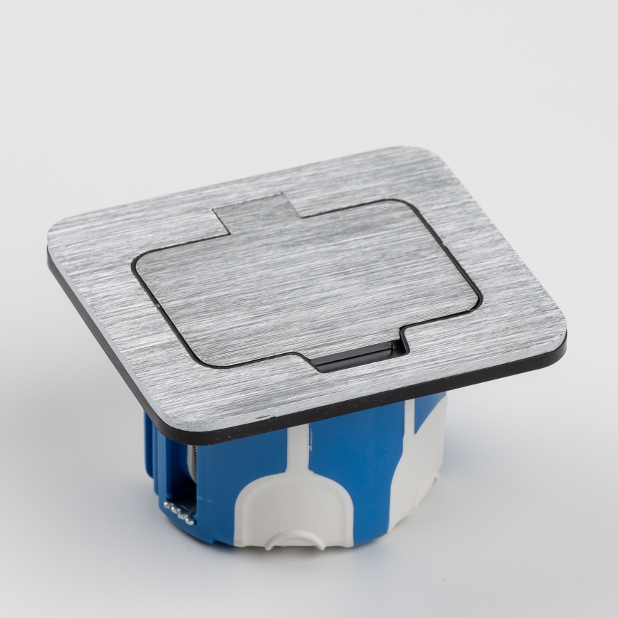 BRILAGI - INBOX Recessed Kitchen Outlet IP55, Matte Chrome, Rectangular