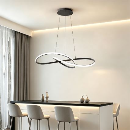 BRILAGI - INFINITY LED Dimmable Cable-Suspended Pendant LED/80W/230V 3000-6000K 80x80 cm Black + Remote Control