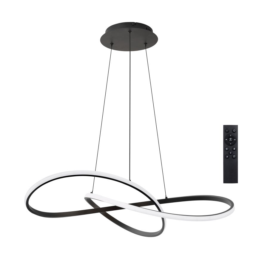 Brilagi - INFINITY LED Dimmable Cable-Suspended Pendant LED/80W/230V 3000-6000K 80x80 cm Black + Remote Control