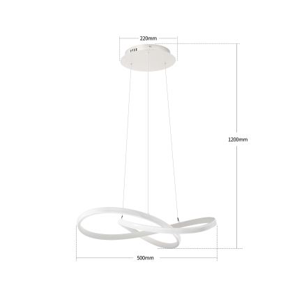 Brilagi - Dimmable LED Pendant on Cable INFINITY LED/55W/230V 3000-6000K 50x50 cm White + Remote Control