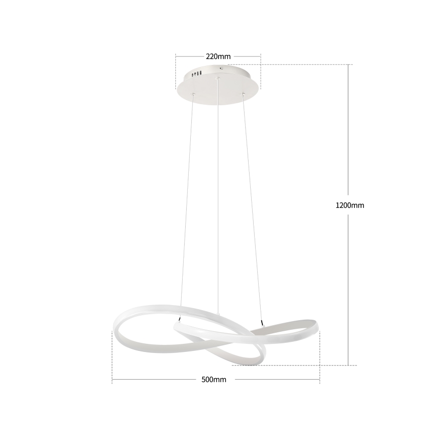 Brilagi - Dimmable LED Pendant on Cable INFINITY LED/55W/230V 3000-6000K 50x50 cm White + Remote Control