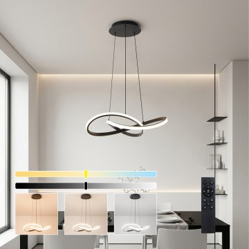Brilagi - INFINITY LED Dimmable Pendant Light on Cable LED/55W/230V 3000–6000K 50x50 cm Black + Remote Control