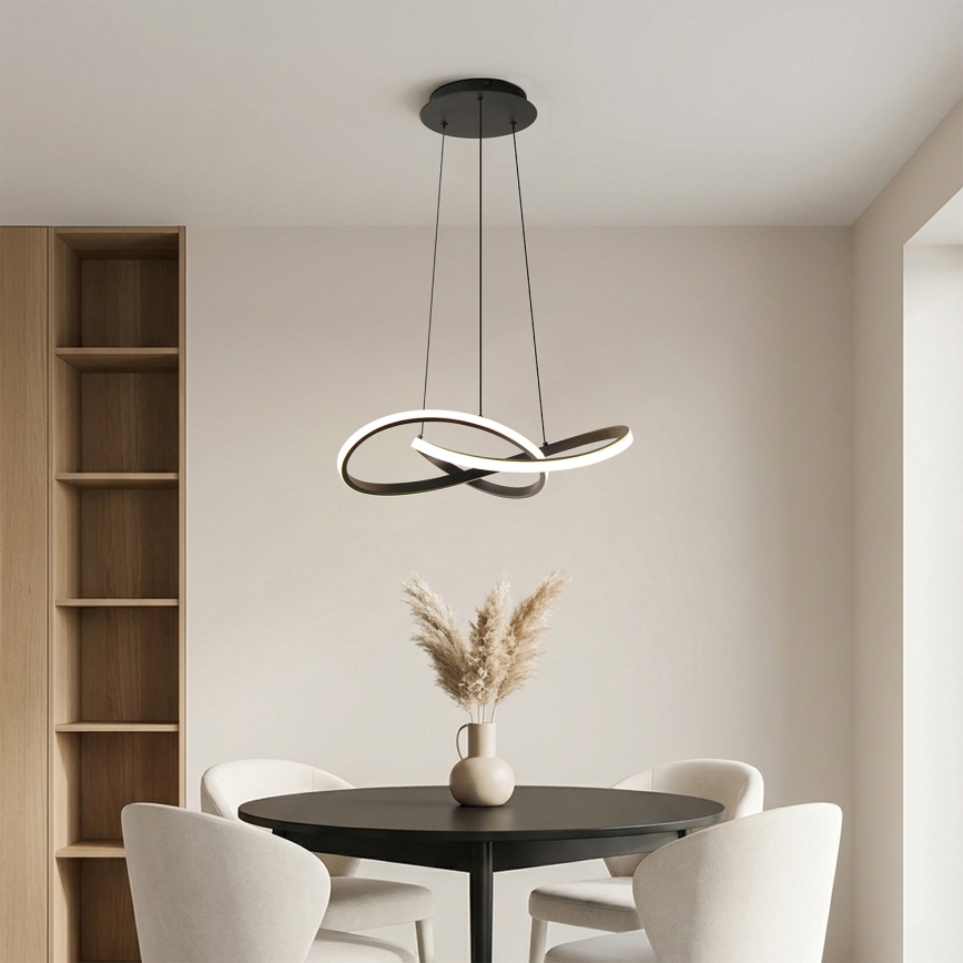 Brilagi - INFINITY LED Dimmable Pendant Light on Cable LED/55W/230V 3000–6000K 50x50 cm Black + Remote Control