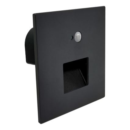 Brilagi - LED Staircase Light with Motion and Dusk Sensor JACK LED/3W/230V 3000/4000/6500K IP65 Black