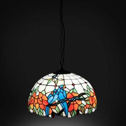 Brilagi - JUNGLE Tiffany stained-glass pendant on chain, 1xE27/60W/230V Ø 40 cm