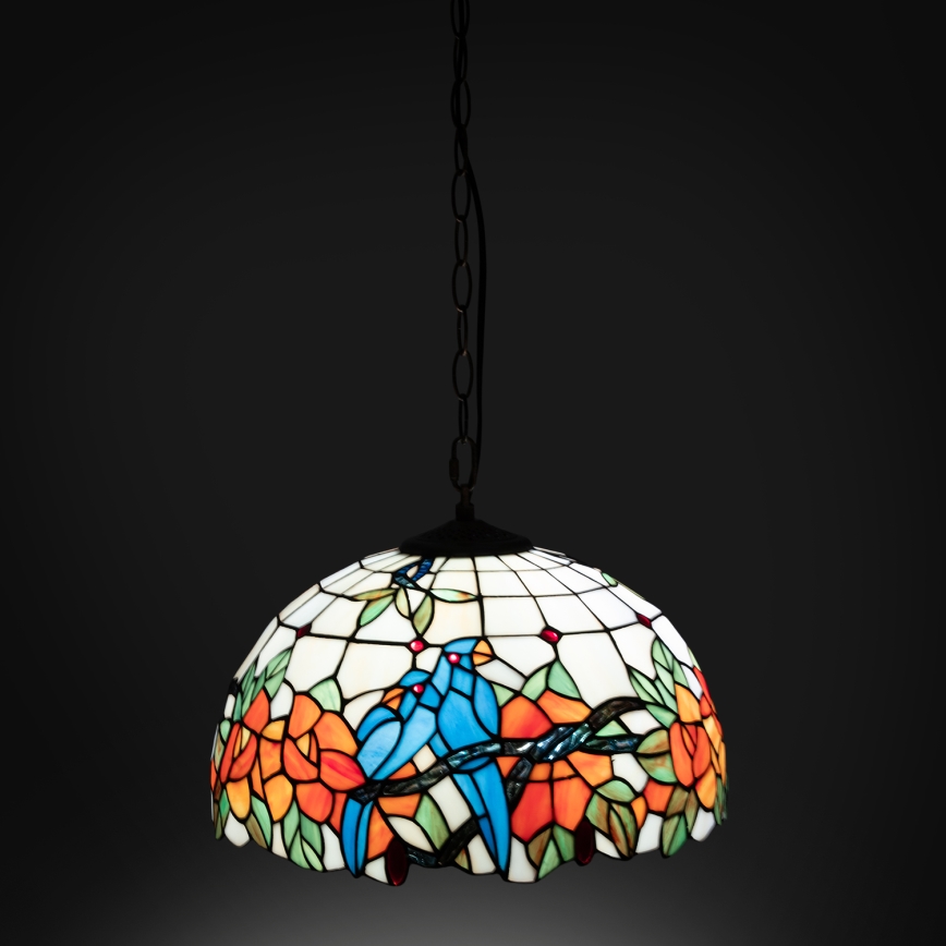 Brilagi - JUNGLE Tiffany stained-glass pendant on chain, 1xE27/60W/230V Ø 40 cm