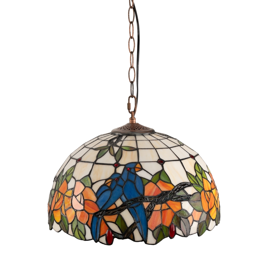 Brilagi - JUNGLE Tiffany stained-glass pendant on chain, 1xE27/60W/230V Ø 40 cm