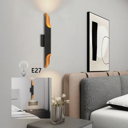 Brilagi - KALMAR Wall Light, 2xE27/40W/230V, Black/Bronze