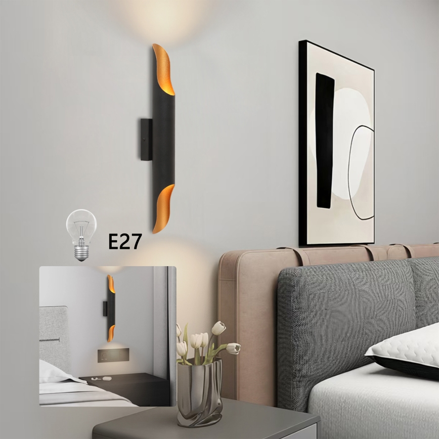 Brilagi - KALMAR Wall Light, 2xE27/40W/230V, Black/Bronze