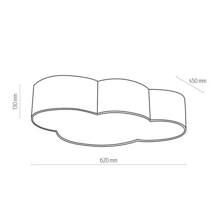 Brilagi - Kids' ceiling light NIMBUS 4xE27/15W/230V gray