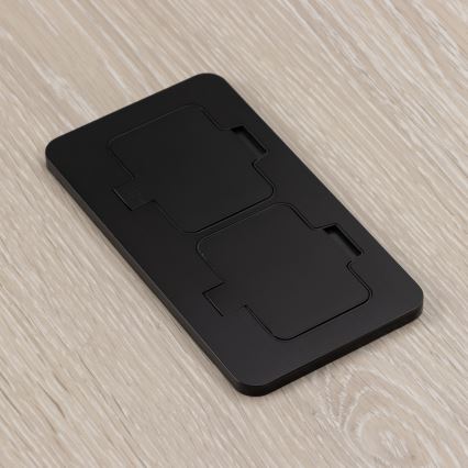 BRILAGI - Kitchen recessed double socket INBOX IP55, black, rectangular